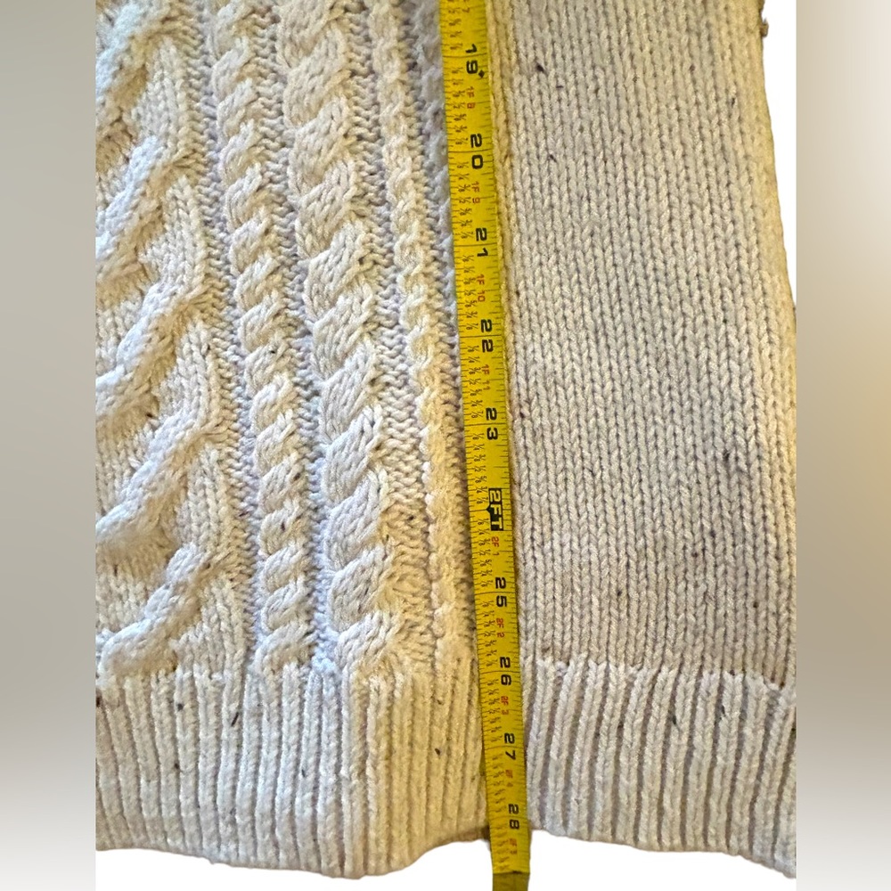 Old Navy • Cable Knit Sweater, Cream with Navy Specks, EUC, Large - Picture 9 of 9
